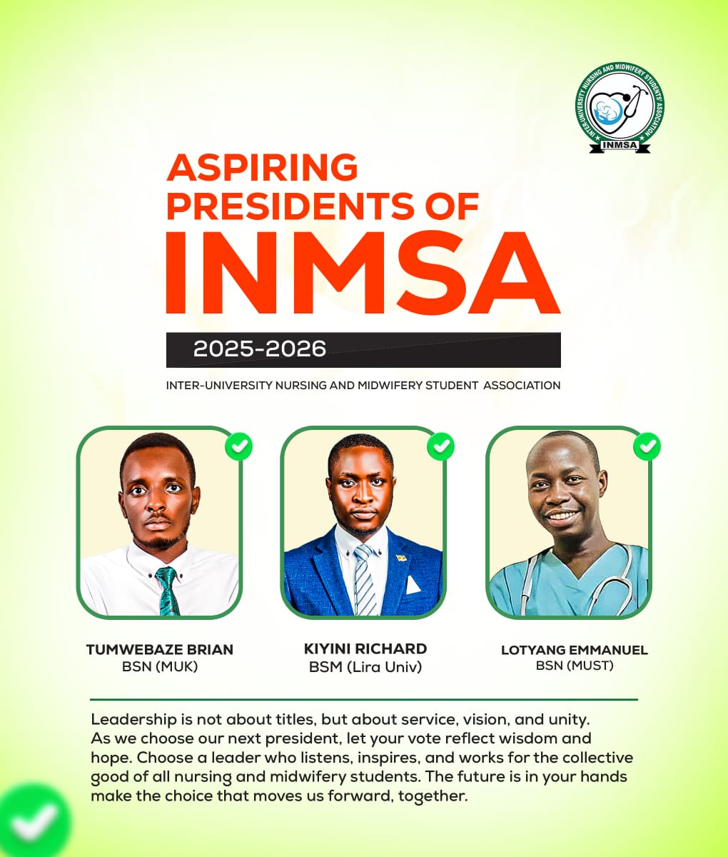 The Future is Bright💯 2025-2026
Men Battle up to lead the Inter University Nurses and Midwives(Presidency), Show thumbs up for these team. They Carry the Vision, Unity and Above All Ready to Offer a Service, The Delegates Will Decide who Deserves THE Most🕺