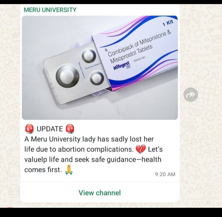Post abortion care should be really emphasized in sex education as much as we tell them that abortion is illegal. This is so sad.!! Rest in peace comrade🕊️