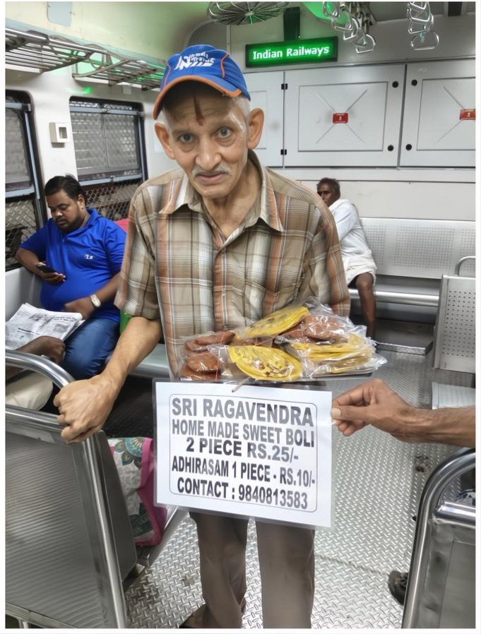 -He will be  age between 75 to 82. 
- He hard work for earning.
- He is feeding his family and paying tax to India
- A man always works until he dies.
- Men have always been great Creature by God