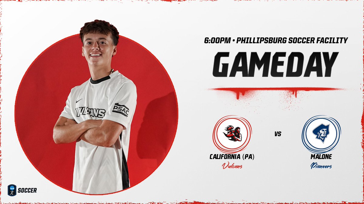 MSOC: California faces Malone for its home-opener on Wednesday evening in non-conference play!

🗓️ Sept. 10 (Wed)
⌚️ 6PM
🆚 Malone (OH)
📍 Phillipsburg Soccer Facility
📈 tinyurl.com/n3mjntsb
📺 tinyurl.com/3urvrvan