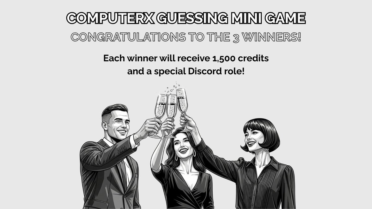 ComputerXAI's tweet image. ComputerX New Features: Guessing Mini-Game 🎉
Congratulations to all winners!
A huge thank you to everyone who joined our Discord community and take their shot to guess the new voice generation feature. We are incredibly grateful for your participation! 🧡
A massive…
