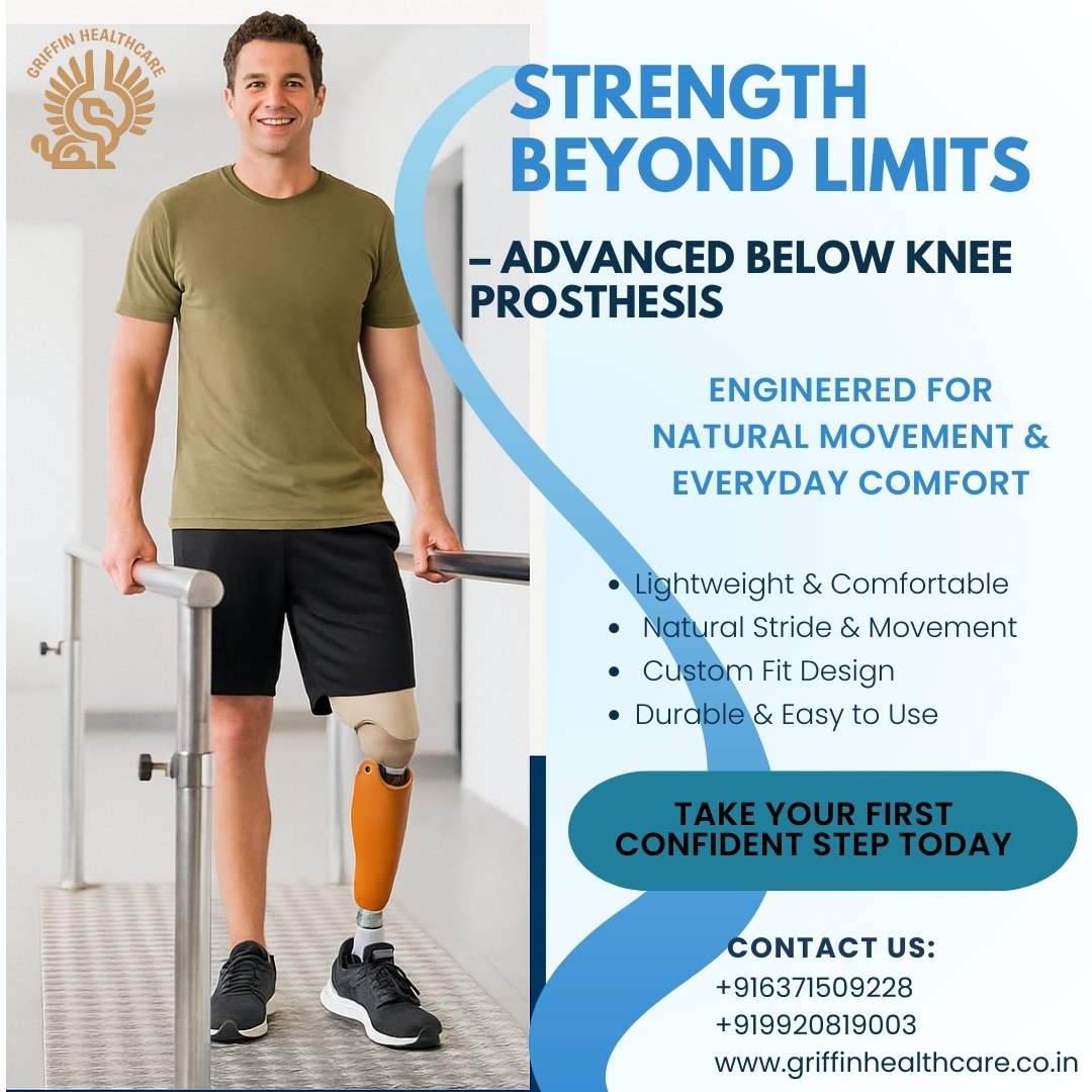 GriffinHea3063's tweet image. Step into a life of confidence and comfort with Griffin Healthcare’s Advanced Below-Knee Prosthesis.
Take your first confident step today
📞 +91 63715 09228 | +91 99208 19003
🌐 griffinhealthcare.co.in
#GriffinHealthcare #ProstheticSolutions #MobilityMatters #StrengthBeyondLimits