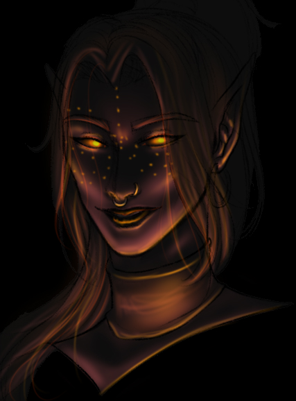 OG_CaptainSalt's tweet image. Here's actual serious art of Flare, my fire genasi valor bard. #dnd #forgottenrealms #firegenasi