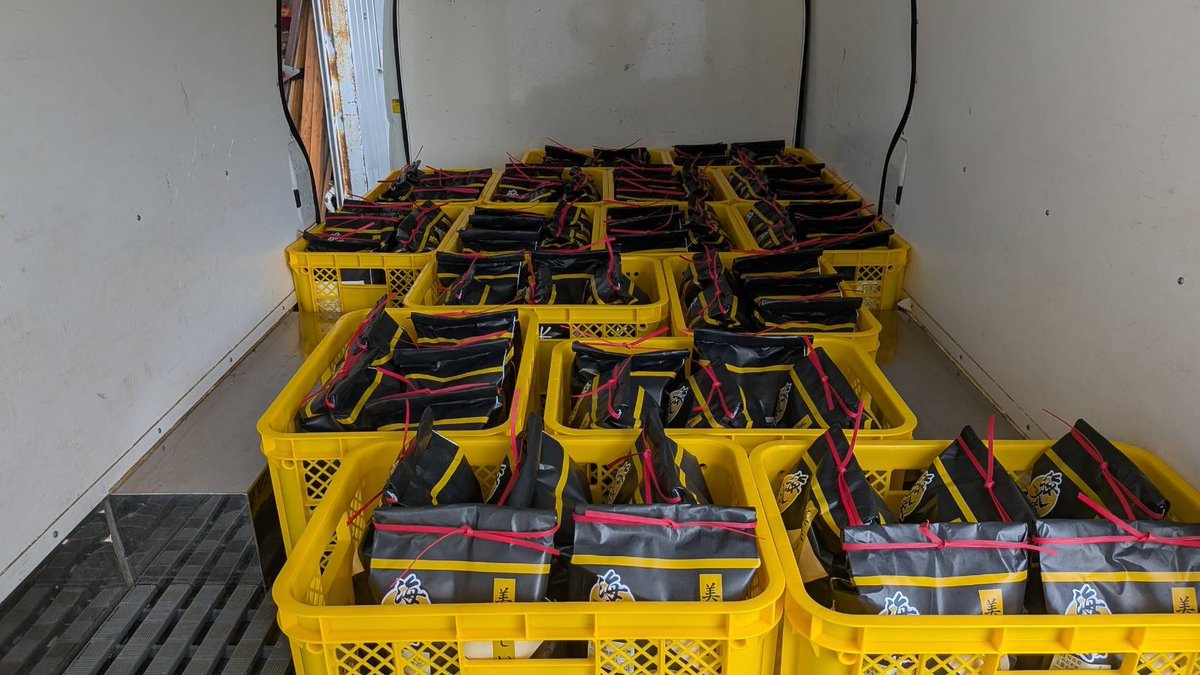 準備完了！本日120袋、納品します。
#海人米 #天のつぶ
#福島県 #中通り
#コープふくしま