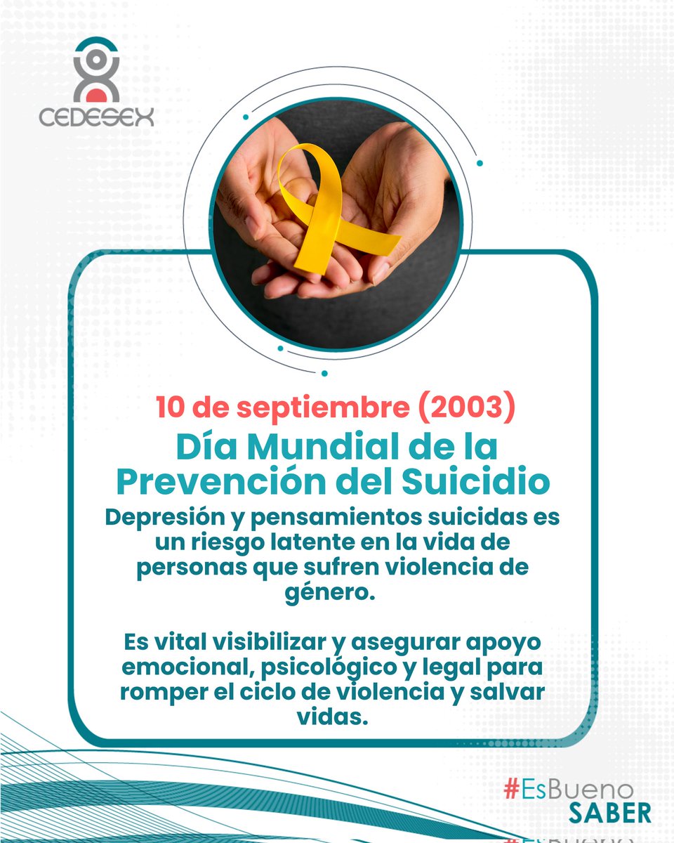 CedesexVe's tweet photo. Día Mundial de la Prevención del Suicidio

#Cedesex #saludmental #prevenciondelsuicidio https://t.co/3EBEtjPAeH