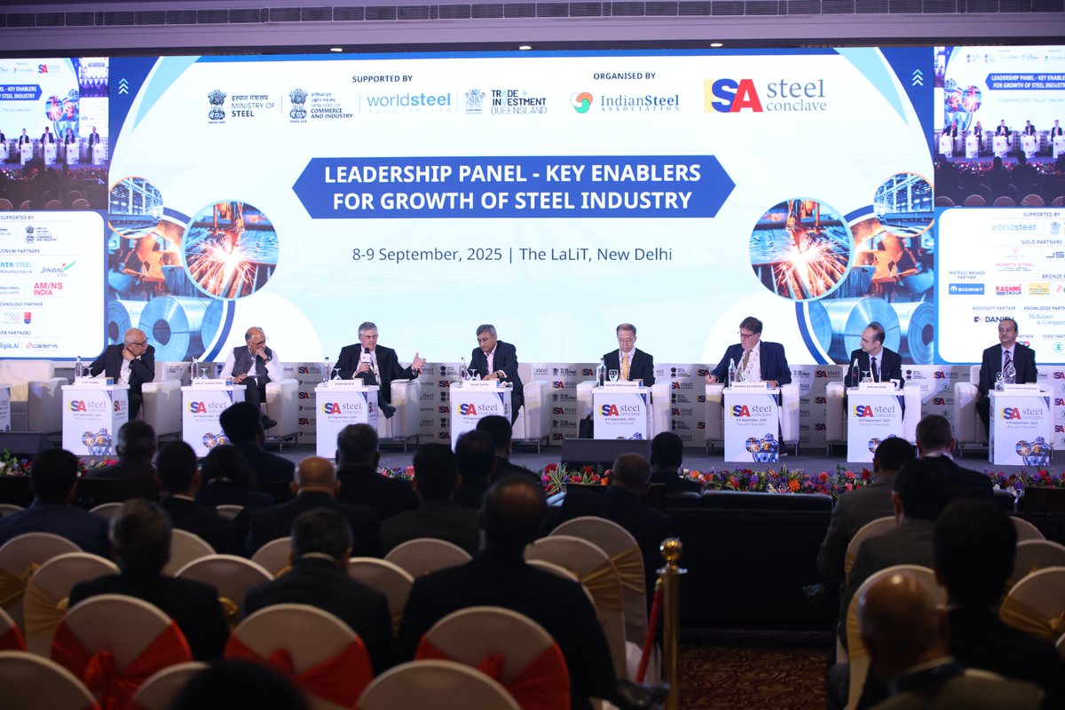 ISAsteelcon's tweet photo. Mr. Vijay Sharma, @Jindal_Official at #ISASteelConclave2025:
Short-term wins fuel long-term growth. With right policies, ROCE focus &amp; reforms, Indian industry can reinvest, attract global players &amp; meet rising demand.
@SteelMinIndia @hd_kumaraswamy @steel_indian @ISAsteelcon https://t.co/HrVNpnmqfl