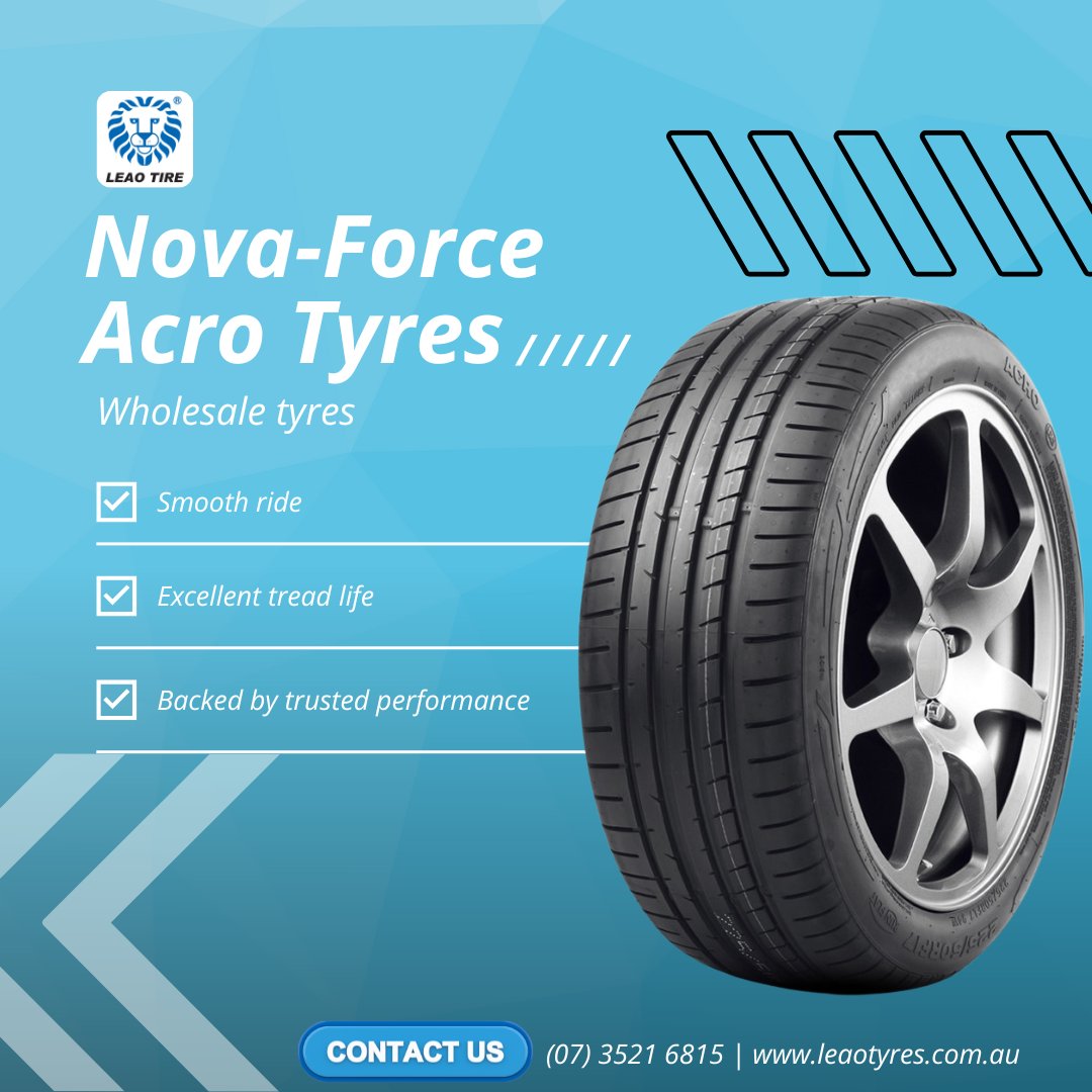 leaotyres's tweet photo. 💨 Looking for #tyres that deliver performance + profit?
#LeaoTyres is now wholesaling the Nova-Force Acro range to tyre retailers across #Australia.
📦Stock #NovaForceAcro today &amp; keep your business rolling!
(07) 3521 6815 | https://t.co/JyncECOnVt

#WholesaleTyres https://t.co/p45bqVgeUw