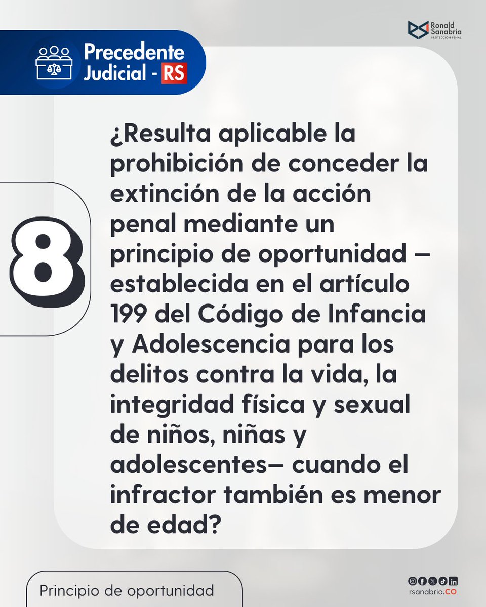 RsanabriaCo's tweet image. 📌 Conoce cómo la Corte ha resuelto estos casos y qué criterios se han consolidado en la práctica penal.

👉 Encuentra el desarrollo completo y las providencias en nuestra web.
rsanabria.co/2025/09/10/pri…

#PrecedenteJudicial #PrincipioDeOportunidad #DerechoPenal #Jurisprudencia