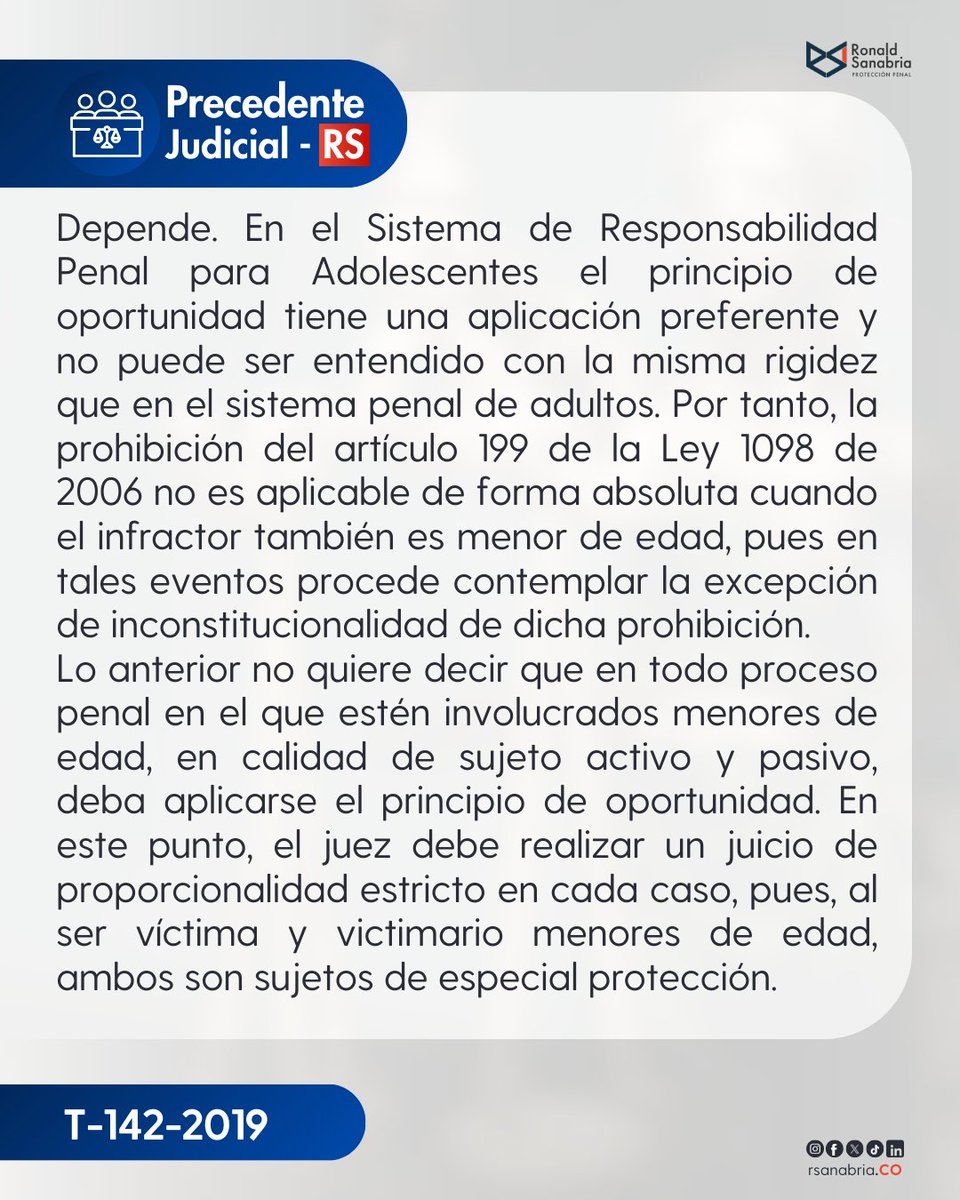 RsanabriaCo's tweet image. 📌 Conoce cómo la Corte ha resuelto estos casos y qué criterios se han consolidado en la práctica penal.

👉 Encuentra el desarrollo completo y las providencias en nuestra web.
rsanabria.co/2025/09/10/pri…

#PrecedenteJudicial #PrincipioDeOportunidad #DerechoPenal #Jurisprudencia