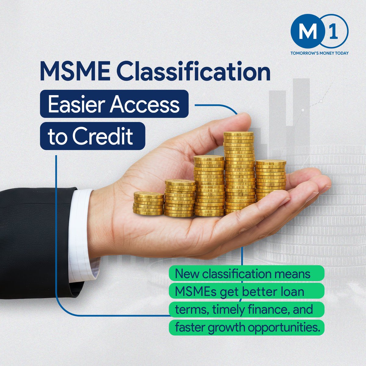 M1xchange's tweet image. The revised #MSME classification gives businesses a clear identity, unlocking govt incentives, subsidies & tax reliefs. A structured path to growth for every MSME. 🚀
#M1xchange #FinancialInclusion #BusinessGrowth