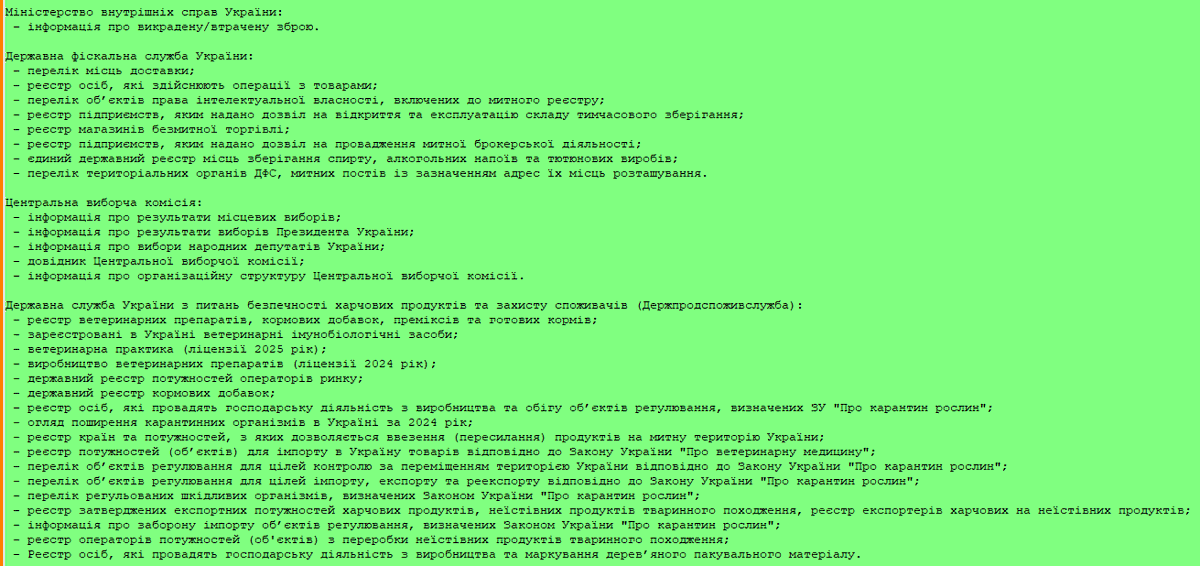 TorbaLab's tweet image. В версії APIJR 2.1.14 додано нові набори даних від розпорядників: Міністерство внутрішніх справ України, Державна фіскальна служба України, Центральна виборча комісія, Державна служба України з питань безпечності харчових продуктів та захисту споживачів  #edata #Україна