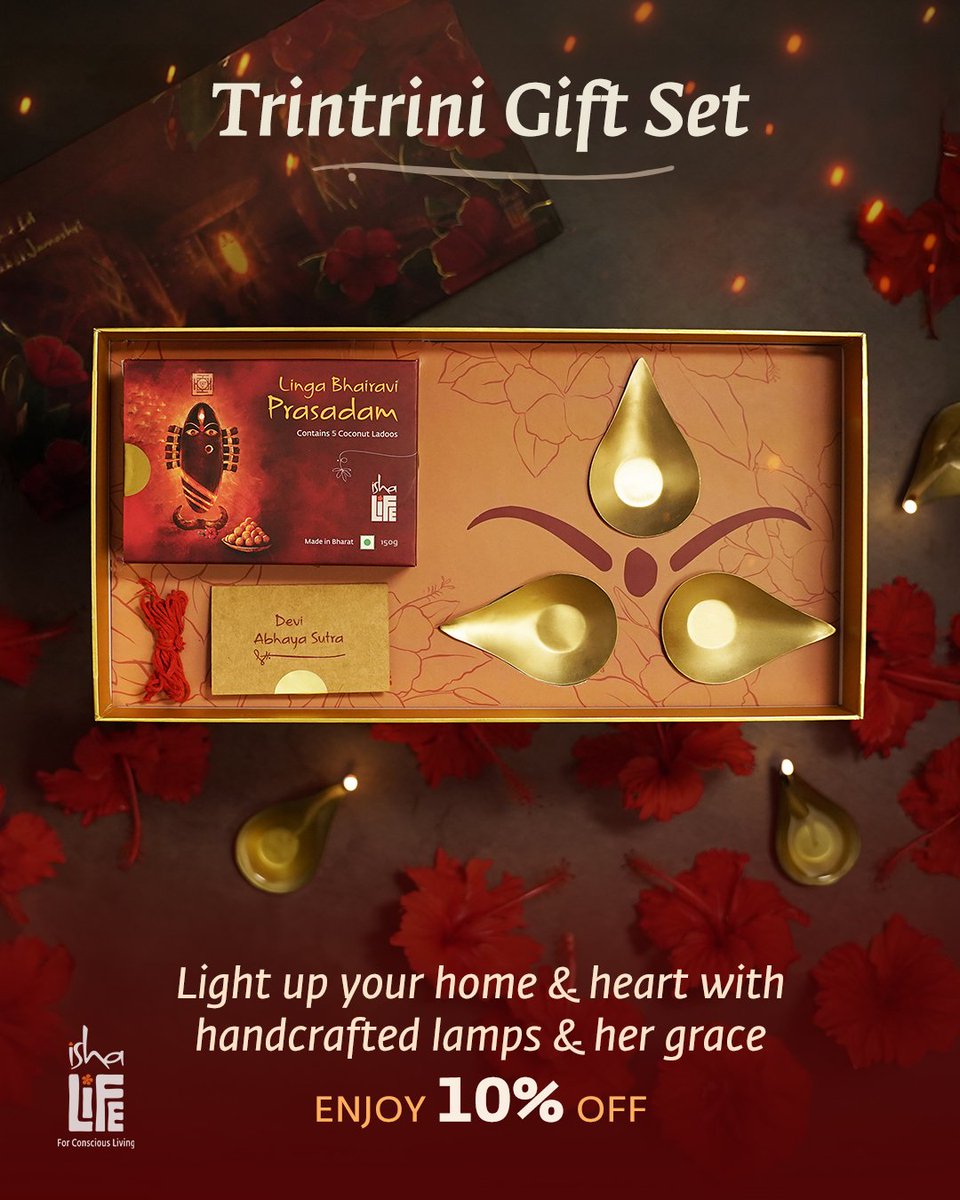 Ishalifeindia's tweet photo. Make your Navratri celebrations exuberant with Isha Life! Enjoy special offers on your favorite Devi offerings.
#ishalife #forconsciousliving #lingabhairavi #navratri2025 #graceofdevi #consecrated https://t.co/KyXJEj5yMv