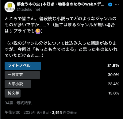 ライトノベル系の情報発信、かなり手薄な気がしているので、今後は増やしていかないとなあと思っています……🤔
