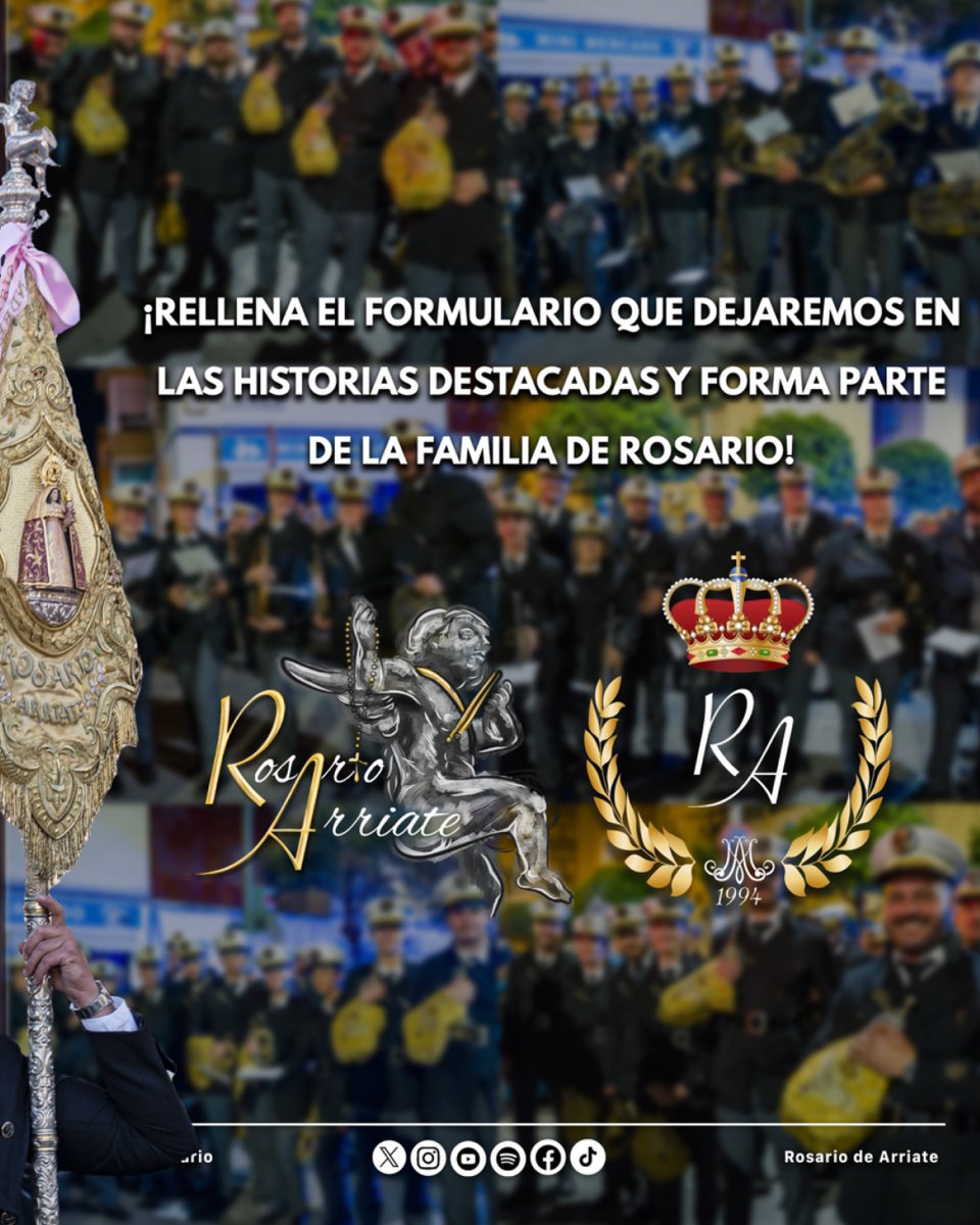 rosario_arriate's tweet photo. 𝐒𝐄𝐑 𝐃𝐄 𝐑𝐎𝐒𝐀𝐑𝐈𝐎 | Un año más, volvemos a abrir el 𝐏𝐋𝐀𝐙𝐎 𝐃𝐄 𝐈𝐍𝐒𝐂𝐑𝐈𝐏𝐂𝐈𝐎́𝐍 para nuevos componentes. Será 𝐈𝐌𝐏𝐑𝐄𝐒𝐂𝐈𝐍𝐃𝐈𝐁𝐋𝐄 rellenar el siguiente formulario.

🔗: https://t.co/QfTe3tyYG5 https://t.co/32SLUeyras