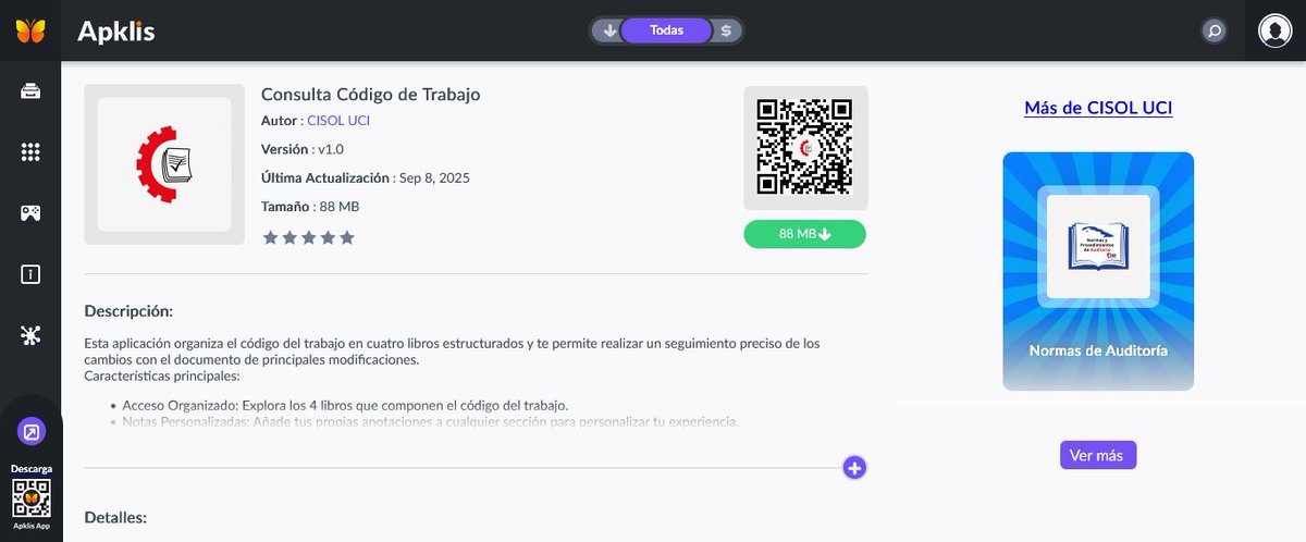 LA APK DE CONSULTA DEL CÓDIGO DEL TRABAJO DISPONIBLE EN "APKLIS"
#JovenClubSantaClara
