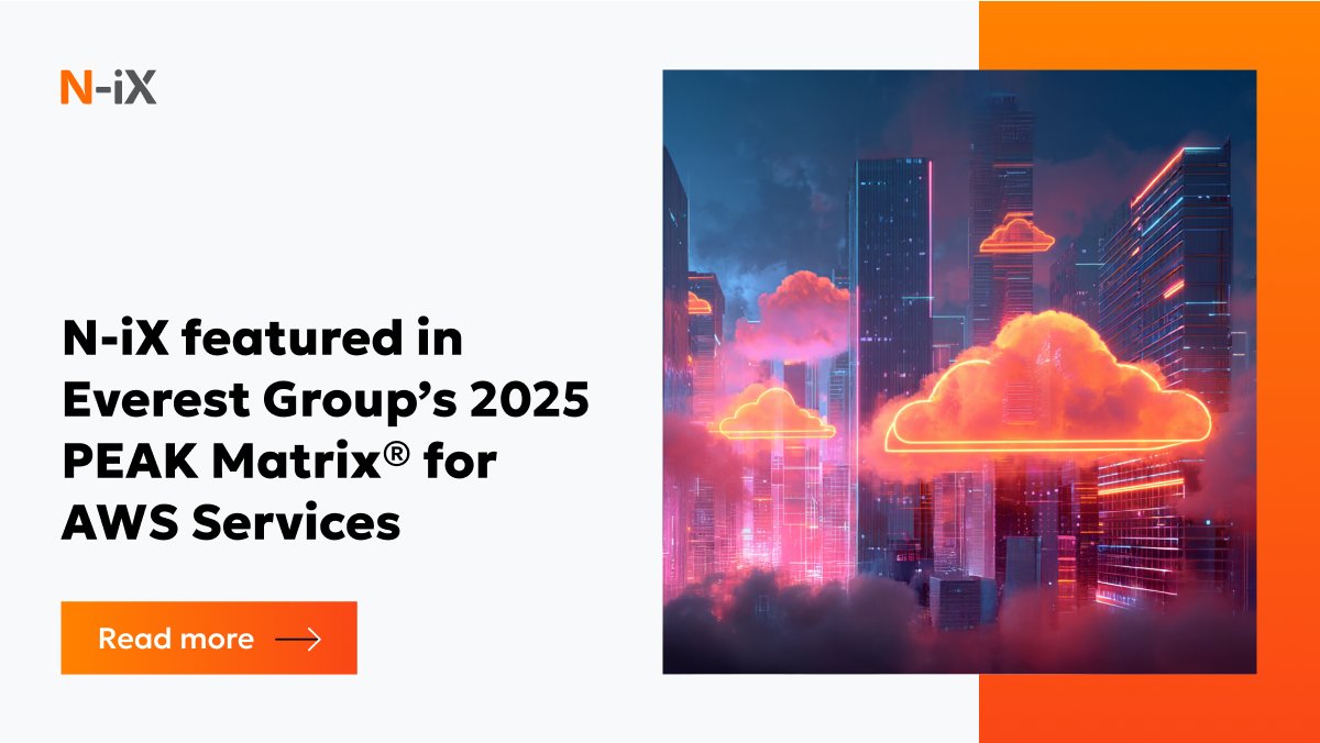 N_iX_Global's tweet image. In its 2025 edition, Everest Group reviewed 16 AWS providers to help businesses identify the right technology partners for #cloud_transformation.

N-iX has been recognized as an Aspirant among these providers. 

Empower your business with N-iX: n-ix.com/news/n-ix-name…