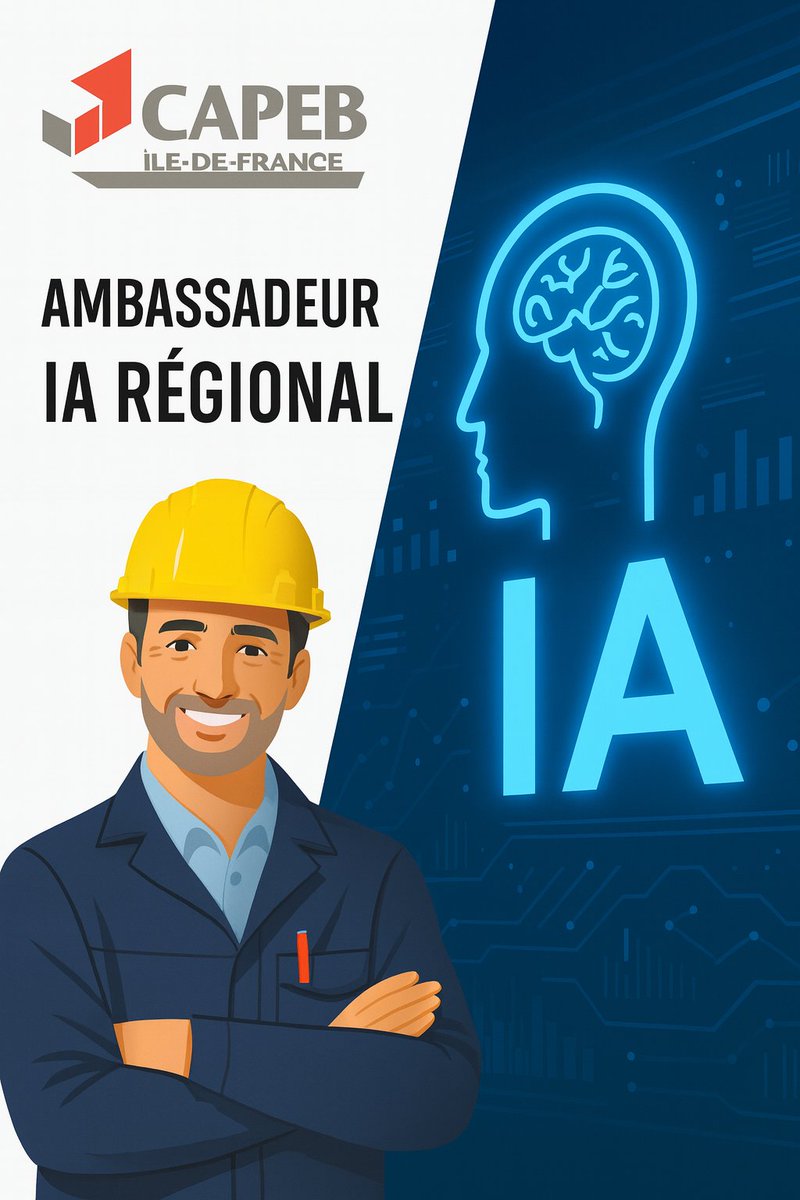 CAPEB Ile-de-France (@capeb_idf) on Twitter photo 🎉 La <a href="/CAPEB_IDF/">CAPEB Ile-de-France</a> devient Ambassadeur IA régional !
Notre objectif : rendre l’#IA accessible aux artisans du bâtiment, en particulier ceux engagés dans la #RénovationÉnergétique.
➡️ Une IA utile, concrète et de proximité, au service des #TPE #PME.
#AmbassadeurIA #CAPEB 🎉 La <a href="/CAPEB_IDF/">CAPEB Ile-de-France</a> devient Ambassadeur IA régional !
Notre objectif : rendre l’#IA accessible aux artisans du bâtiment, en particulier ceux engagés dans la #RénovationÉnergétique.
➡️ Une IA utile, concrète et de proximité, au service des #TPE #PME.
#AmbassadeurIA #CAPEB