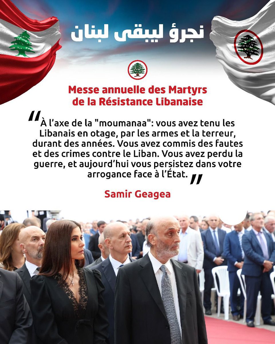 LF_ForeignAff's tweet photo. Extraits du discours de Samir Geagea durant la messe annuelle des martyrs de la Résistance Libanaise.
@RKouyoumjian @DrSamirGeagea @LF_Intishar_FR @LFPartyOfficial
#Liban #forceslibanaises #Beyrouth #lebaneseforces
#سمير_جعجع
#القوات_اللبنانية
#نجرؤ_ليبقى_لبنان https://t.co/agYHuFNuV6
