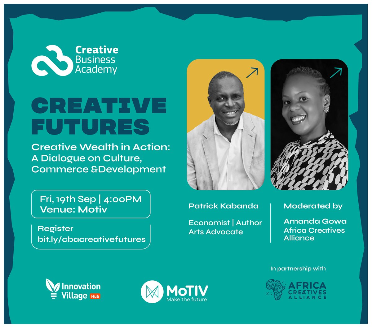 tiv_hub's tweet photo. Introducing #CreativeFutures, a new dialogue series reimagining how creativity fuels sustainable growth.
Speaker: #PatrickKabanda
Read more on his profile: https://t.co/P2sSqvJ7D5
Venue: MoTIV | Date: Friday 19 Sept, 4PM | FREE ENTRY
👉Register: https://t.co/zQYZgI4vjK
#TIVHub https://t.co/eOGFXYVwfg