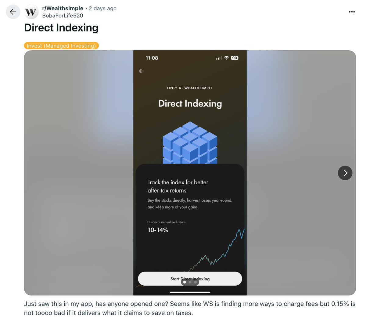 Canadians! If you're considering this, check out Zoya Direct. It lets you buy the underlying stocks from 1,000+ ETFs, mutual funds, and indexes using just your standard Wealthsimple Trade account. No AUM fees either.

Users love it!
