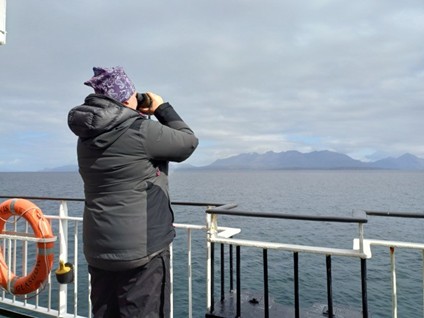 JNCC_UK's tweet photo. 🚢 The #ProcBe work has continued around the Small Isles, Scotland with our team working on @CalMacFerries between Rum, Canna, Muck and Eigg, collecting flight height data on Manx shearwaters 🧵
#Ornithology #OffshoreWind https://t.co/D9lFIY8a9A
