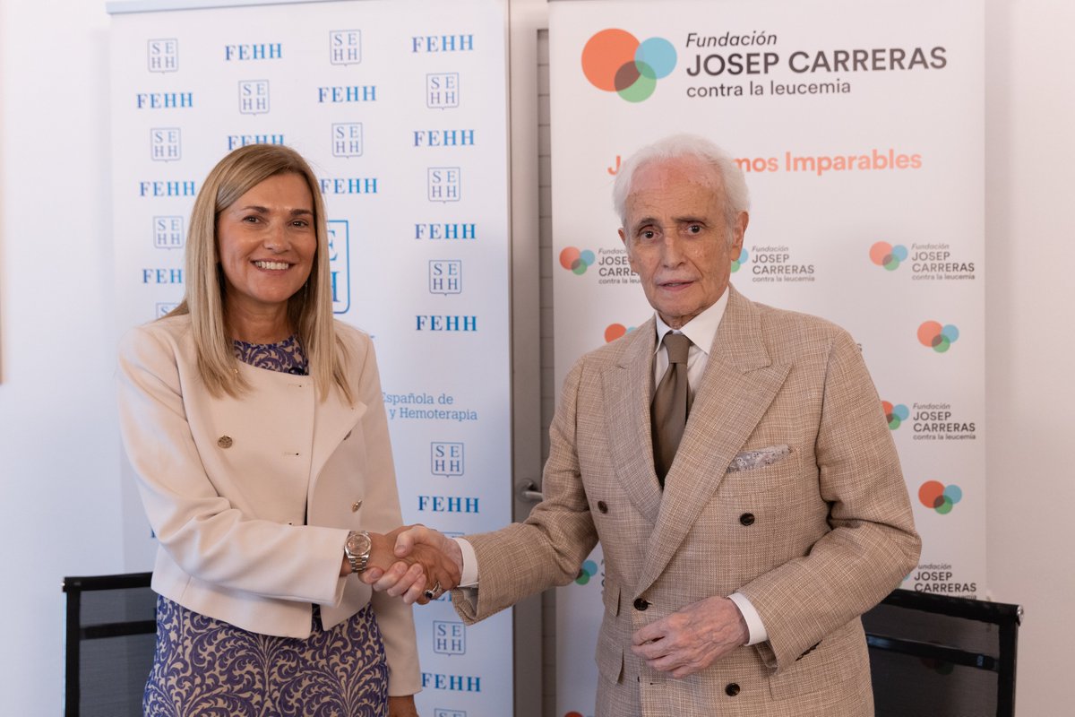 🆕 La #SEHH y la Fundación Josep Carreras contra la Leucemia <a href="/fcarreras/">fcarreras</a> hemos firmado un convenio de cooperación científica.

🩸El objetivo es impulsar la formación de profesionales, organizar eventos científicos, compartir conocimiento y seguir avanzando en la investigación en