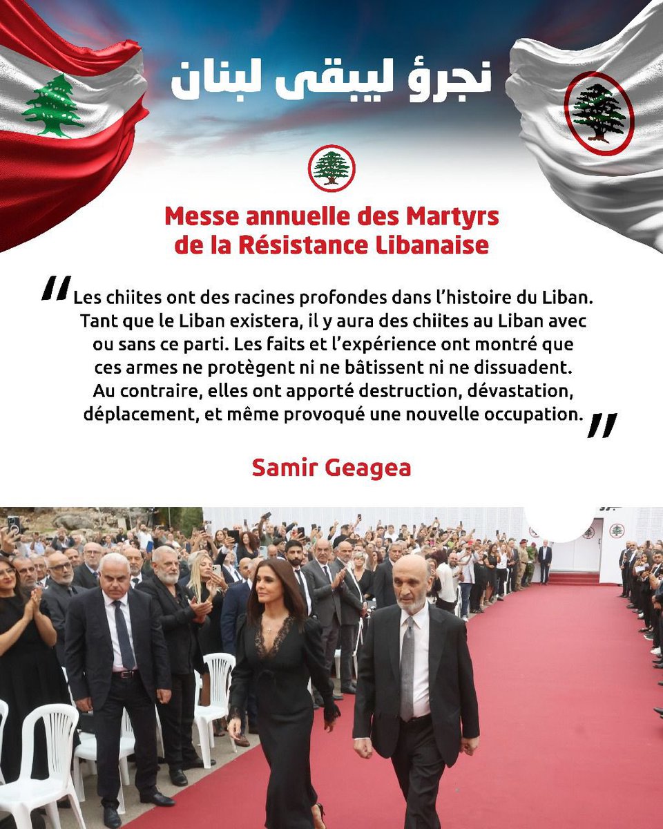 LF_ForeignAff's tweet photo. Extraits du discours de Samir Geagea durant la messe annuelle des martyrs de la Résistance Libanaise.
@DrSamirGeagea @RKouyoumjian @LF_Intishar_FR @LFPartyOfficial
#Liban #forceslibanaises #Beyrouth #lebaneseforces
#سمير_جعجع
#القوات_اللبنانية
#نجرؤ_ليبقى_لبنان https://t.co/yIkR1KwjNh