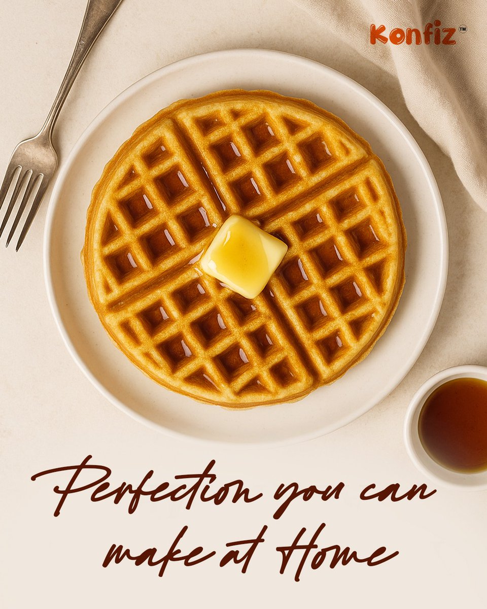 KonfizSnacks's tweet photo. Golden, fluffy, and dripping with goodness
With Konfiz, perfection isn't just a dream - it's breakfast at home.🧇✨️

#Konfiz #KonfizMunchies #KonfizInMyBag #snackonthego #CrispyCravings https://t.co/mMu6yZxgEI