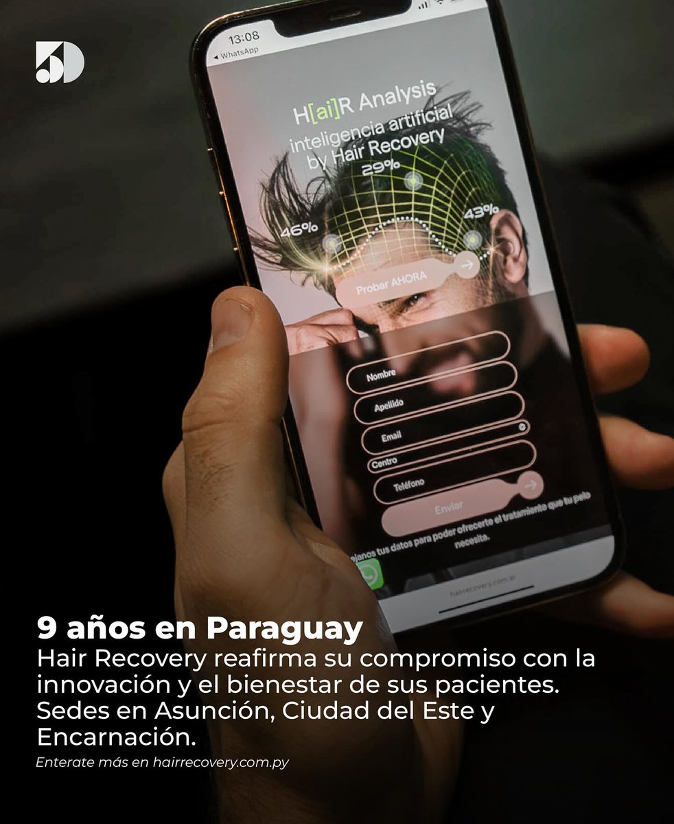 5DiasPy's tweet photo. 💡 Hair Recovery innova en Paraguay
Con 9 años en el país y más de 30 años de experiencia internacional, la compañía reafirma su compromiso con la salud capilar a través de tecnología de vanguardia.
#HairRecovery #5Días #Innovación #SaludCapilar https://t.co/zSuOayEs7I