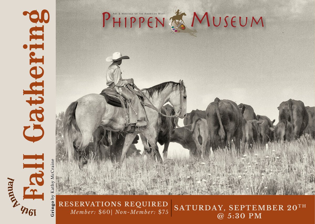 PrescottNOW's tweet image. The Phippen Museum in Prescott will hold their annual Fall Gathering on Saturday, September 20. RSVP. See the details on the museum's website: phippenartmuseum.org/event/19th-ann….