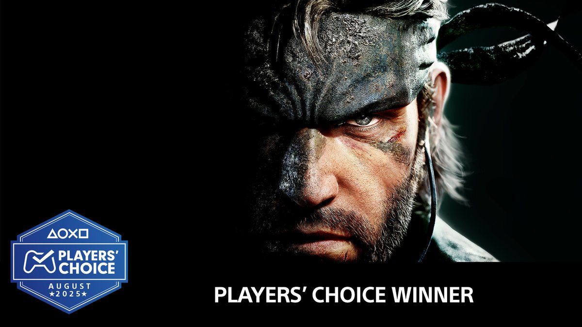 PlayStation's tweet image. You're pretty good 👉👉

Metal Gear Solid Delta: Snake Eater wins Players' Choice for August: play.st/4mde7PA