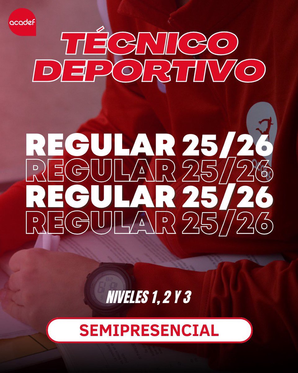 🎓💥 ¡ABRIMOS CONVOCATORIA REGULAR 25-26!
🏋️‍♂️ Curso de ENTRENADOR ACADÉMICO Nivel 1, 2 y 3
¿Quieres formarte como entrenador desde cero o subir de nivel profesionalmente?
Este curso es para ti  

  🔗 Inscríbete ya y da el salto en tu carrera