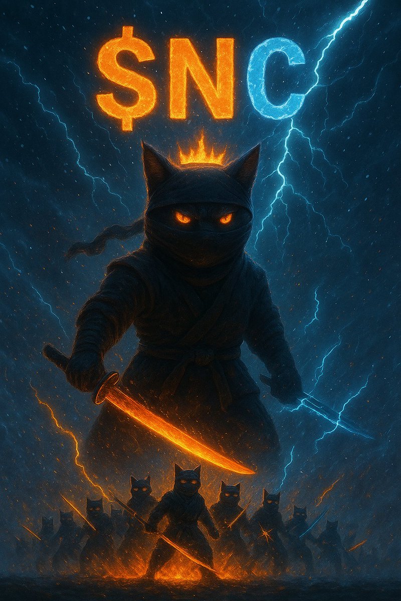 1BCURRENT's tweet image. ⚔️⚔️⚔️

$NC 🔥🔥🔥🔥 is not just a meme — it’s a movement forged in silence and rising in flames⚔️🥷🔥
This is where stealth meets strength and every holder is a warrior with eyes on the throne

#NinjaCat #NCArmy #CryptoWarrior