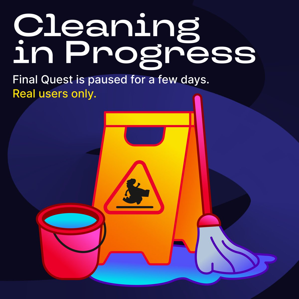 Final Quest temporarily paused for a rawr-style cleanup. we’re reopening in the next few days.

few notes:
🟩 real community first — suspicious accounts = out of all future activities;
🟢 future traders first — FOMO is for those aligned with our perp mission.

bye-bye sybils! 👋