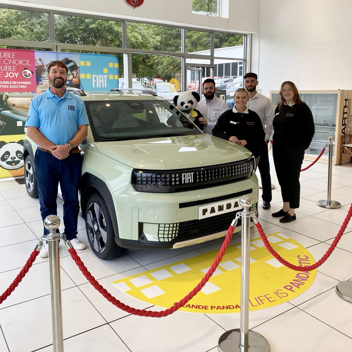 Our fabulous <a href="/fiat/">Fiat</a> team are getting ready to welcome customers to an exclusive preview of the all-new Grande Panda this afternoon 🐼

With its retro design and stunning interior features, this is a new model you won’t want to miss 🙅‍♂️

#FiatUK #FiatGrandePanda #Pandastic