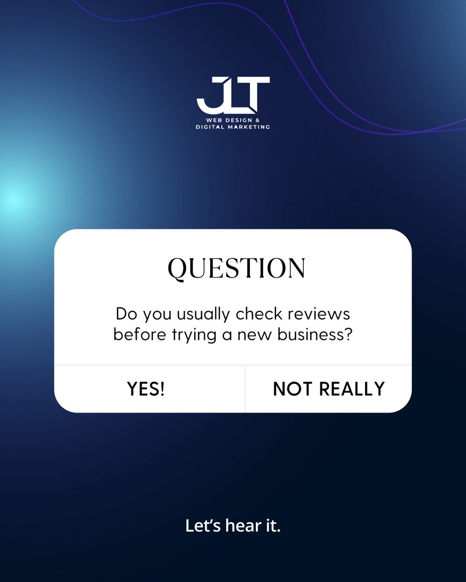 jlt_web's tweet image. Do you check reviews before trying a new business? 👍 Yes, to see real experiences 👎 No, I decide myself. Reviews are digital word-of-mouth + often make or break trust. Are they a deal breaker for you? 👉 jltwebsolutions.com/other-services
 #ReviewsMatter #JLTWebSolutions
