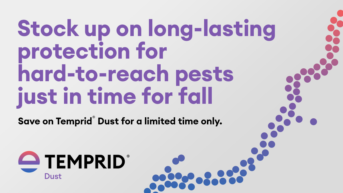 Forshaw_Inc's tweet image. Temprid® Dust gets into cracks and crevices to provide protection against ants and cockroaches. For a limited time, stock up during the Envu Fall Promo Days and save big on all your must-have fall formulas. Promotion ends October 31.

#FORSHAW #PMP #PestControl #FallSavings