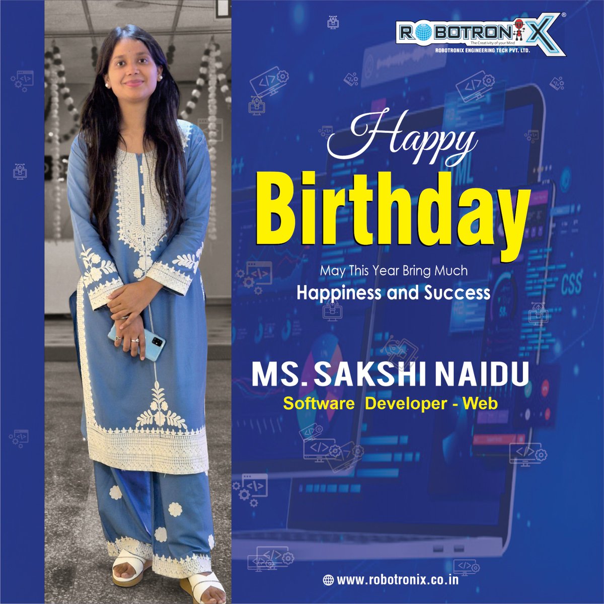 ROBOTRONiX2010's tweet image. Happy Birthday, Sakshi Naidu!
𝐖𝐢𝐬𝐡𝐢𝐧𝐠 𝐲𝐨𝐮 𝐚 𝐝𝐚𝐲 𝐚𝐬 𝐛𝐫𝐢𝐠𝐡𝐭 𝐚𝐬 𝐚 𝐬𝐮𝐜𝐜𝐞𝐬𝐬𝐟𝐮𝐥 𝐜𝐨𝐦𝐩𝐢𝐥𝐚𝐭𝐢𝐨𝐧 𝐚𝐧𝐝 𝐚𝐬 𝐣𝐨𝐲𝐟𝐮𝐥 𝐚𝐬 𝐚 𝐛𝐮𝐠-𝐟𝐫𝐞𝐞 𝐝𝐞𝐩𝐥𝐨𝐲𝐦𝐞𝐧𝐭. 
शुभ जन्मदिनम तुभ्यम।🪔💐
#HappyBirthday #CodeOfLife