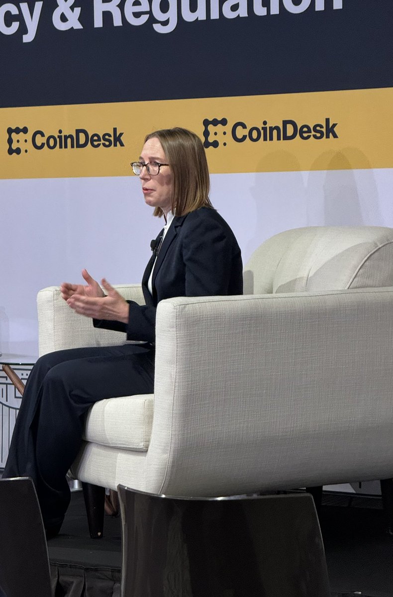 AgentM_Tech's tweet image. “We do encourage people to come and talk to us about what they are going to do” @HesterPeirce during @CoinDesk #CDPolicyRegulation event.  “Come in armed with solid legal thinking and pace yourself….if we do it right first, it will be much better.”