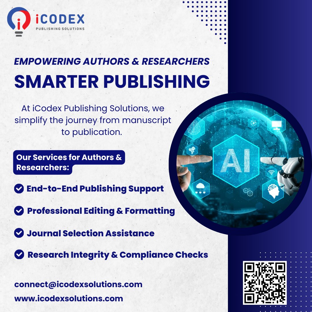 digitaliCodex's tweet photo. 🚀 Whether you’re a first-time author or an experienced researcher, iCodex ensures your work gets the visibility and recognition it deserves. #iCodexPublishing #ResearchSupport #AcademicPublishing #Authors #Researchers #ManuscriptEditing #PublicationSuccess https://t.co/5oNVc7kXl6