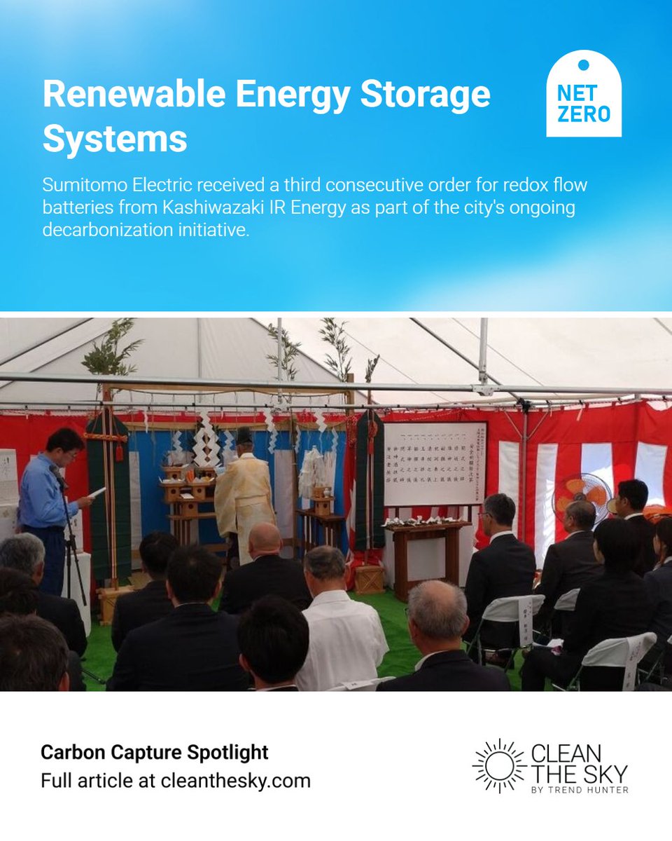 Sumitomo’s redox flow batteries boost solar storage in Kashiwazaki to 24 MWh — enabling 100% renewable power 🌞🔋

A clean energy milestone for Japan.

🔗 Learn more: cleanthesky.com/innovation/sum…

#EnergyStorage #NetZero #CleanTech #Japan