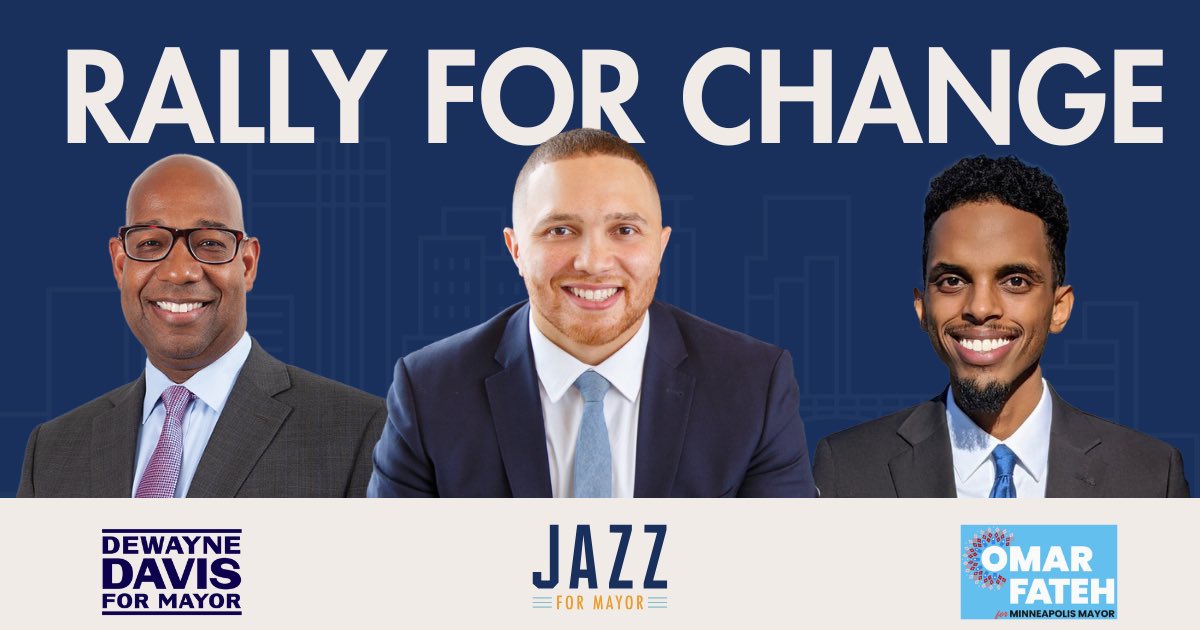 jazzformayor's tweet photo. Join #TeamJazz for a Rally for Change with Team @DeWayneForMPLS and Team @OmarFatehMN! ๐คฉ
Hear from special guests, the candidates, and help us door-knock for change! ๐
Wednesday, 9/17 at 6:00 PM, address available upon RSVP.
๐ Register here: https://t.co/IqHIWEU6lJ https://t.co/ovuE4vMnov