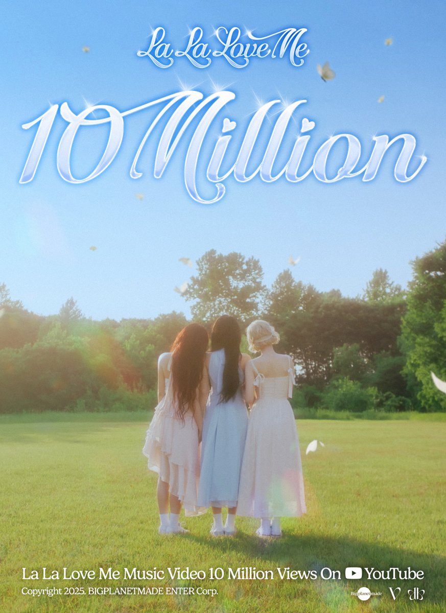 [#VIVIZ] 📢

'La La Love Me' MV 10,000,000 Views🎉

🔗 youtu.be/gjHcbWTXqEY

#비비지
#EUNHA #은하
#SINB #신비
#UMJI #엄지
#A_Montage_of_() #La_La_Love_Me 
#BPM #BigPlanetMade