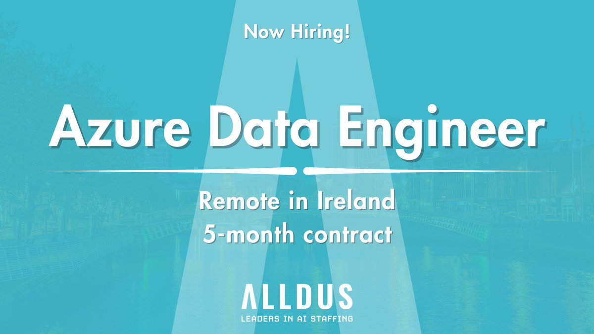 AlldusAI's tweet image. A leading #lifesciences company in #Ireland is hiring an Azure #DataEngineer on a 5-month contract to build data pipelines, integrate complex clinical systems & apply #machinelearning to improve prediction accuracy
💻Apply Now 👉tinyurl.com/muzzfvkn
#dataengineeringjobs