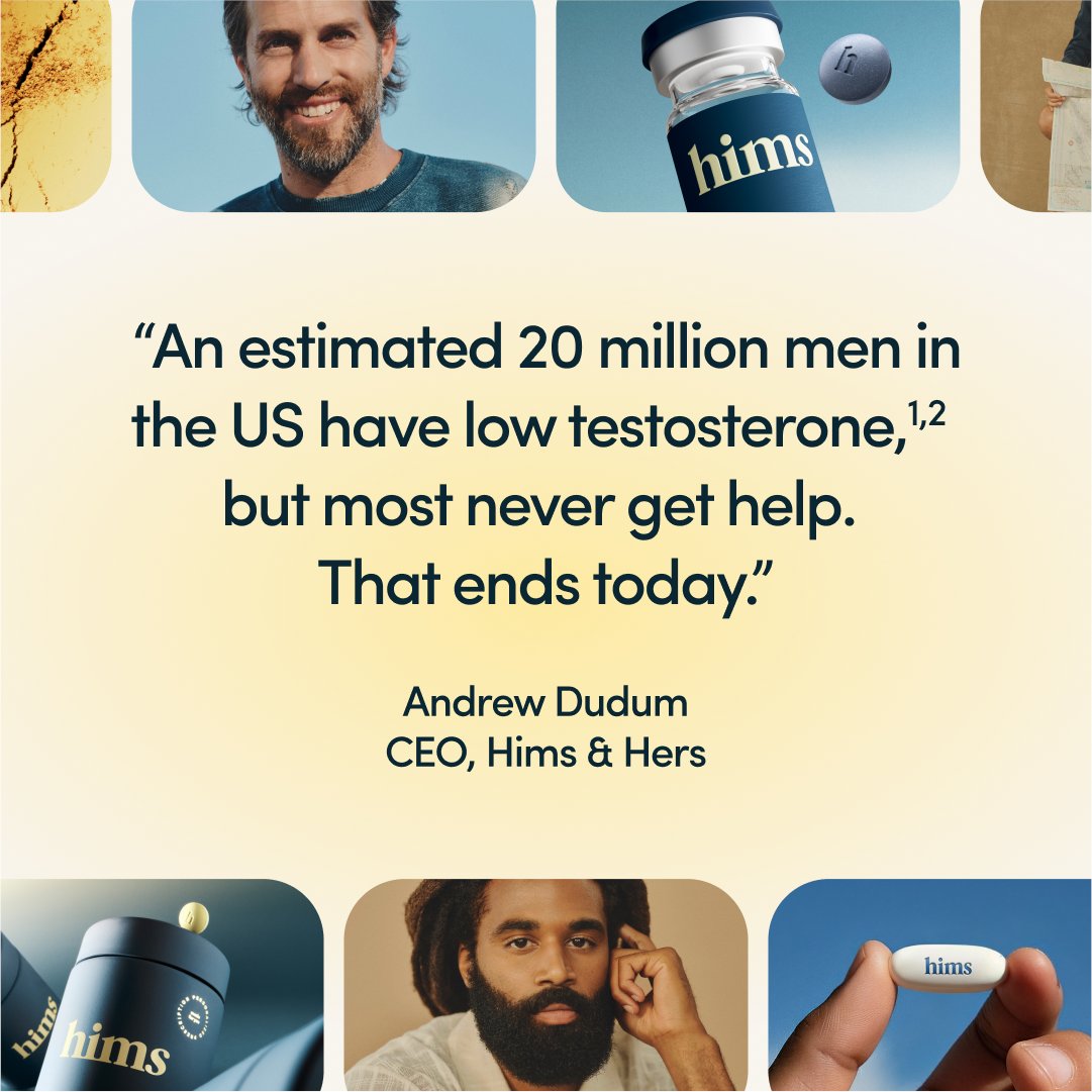 Introducing Testosterone by Hims.

Personal, accessible, and affordable testosterone treatment plans are now in reach. Hims is driving a new era in low testosterone care to fight the stigma, outdated treatments, and costs of traditional testosterone therapies.

This includes a