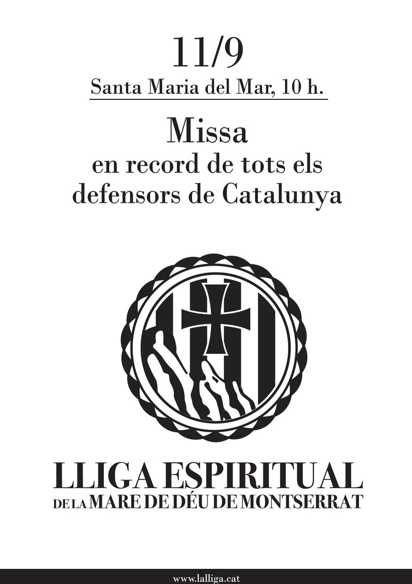 Jaume Clotet (@jaumeclotet) on Twitter photo Demà hi ha la tradicional missa de la <a href="/LaLligaCAT/">Lliga Espiritual de la Mare de Déu de Montserrat</a>. No hi falteu. Demà hi ha la tradicional missa de la <a href="/LaLligaCAT/">Lliga Espiritual de la Mare de Déu de Montserrat</a>. No hi falteu.