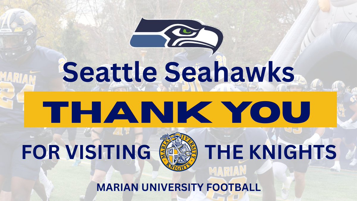 Thank you <a href="/Seahawks/">Seattle Seahawks</a> for stopping by practice this week to watch some Marian Knights Football!
#GoKnights