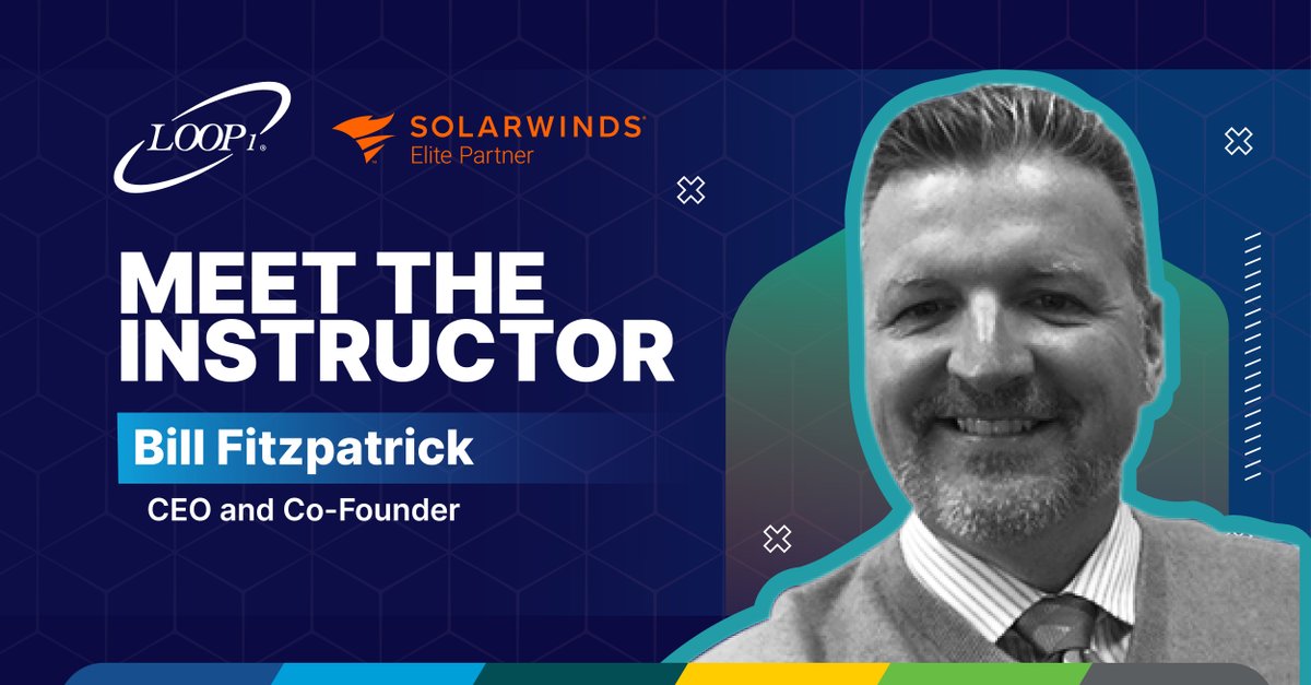 Loop1Global's tweet image. Meet the expert behind our training: Bill Fitzpatrick. Co-founder of @Loop1, he&apos;s been working with @SolarWinds solutions since 2000. With 7+ SCP certifications and a passion for teaching, he’s helped over 2,600 students master monitoring. Learn from the best!
#Loop1 #SCP