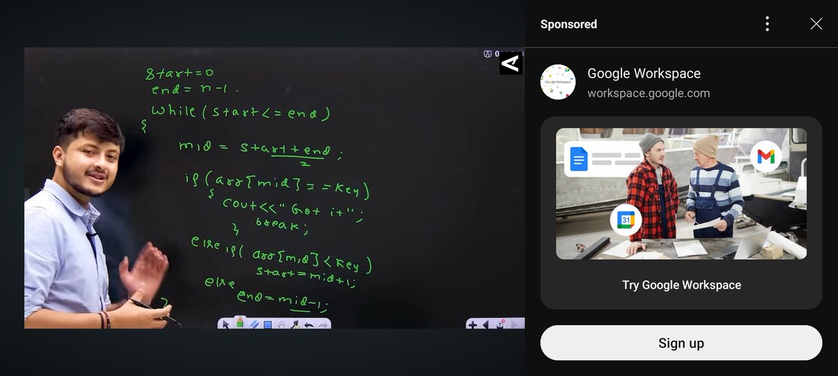 Kaushal182005's tweet image. Day 19 of my DSA Journey 📚
Learned Binary Search 🔍
Divide → Check → Conquer.
Finding elements faster than ever ⚡
#DSA #100DaysOfCode #BinarySearch