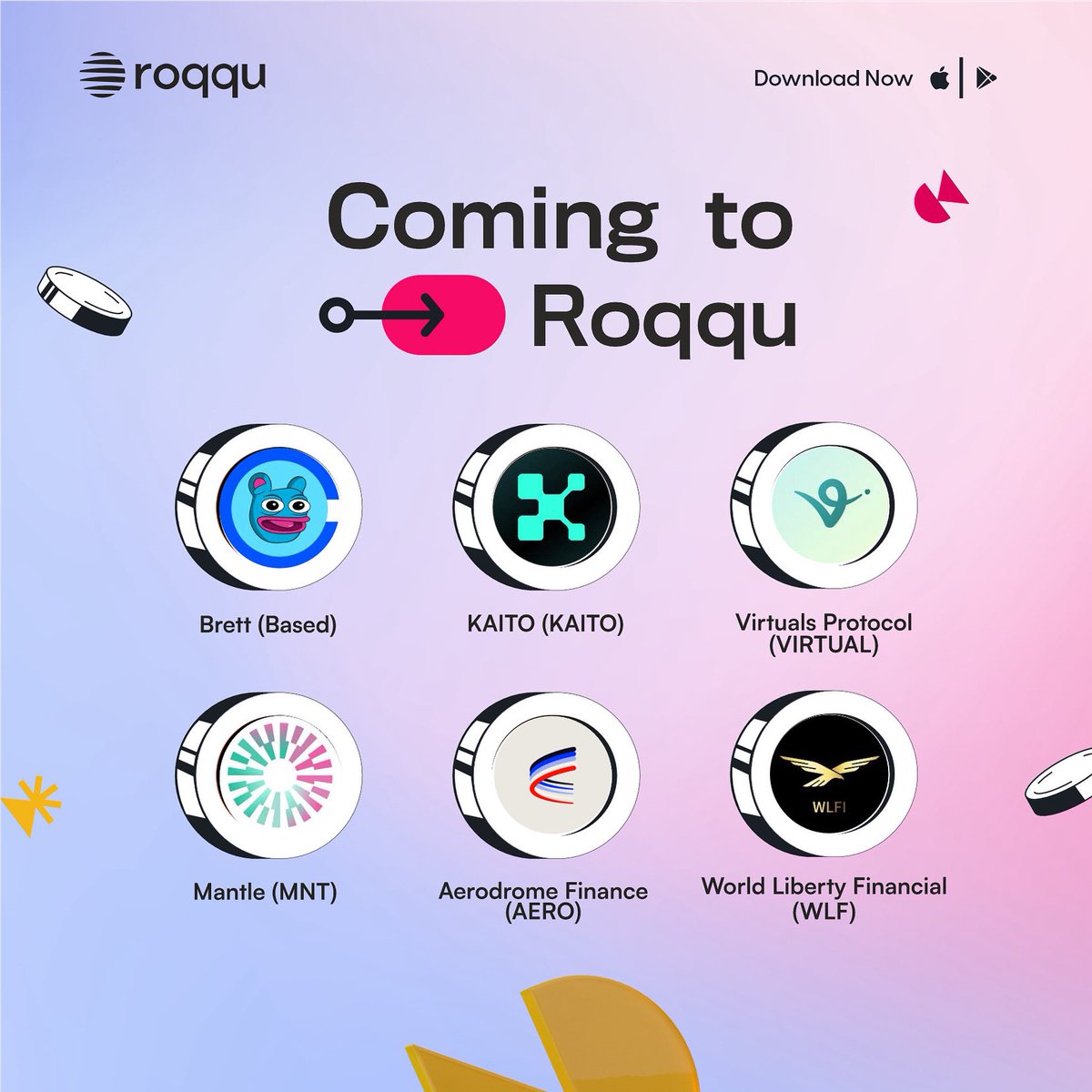landlordyarvo's tweet image. 🔥 New drops just for you!
Brett • KAITO • Virtuals • Mantle • AERO • WLF
Coming to Roqqu 👉 stay ready! #GoBorderless 
@roqqupay